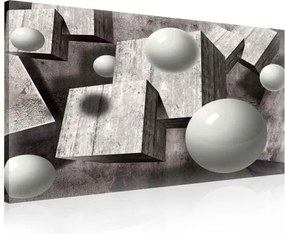 Vászonkép 100x75 Absztrakt geometria 3D gömbök formák szürke minimalizmus