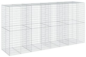 horganyzott vas gabion kosár fedéllel 400 x 100 x 200 cm