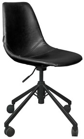 Franky irodai design szék, fekete textilbőr