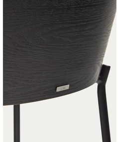 Fekete-szürke bárszék (ülésmagasság 65 cm) Eamy – Kave Home