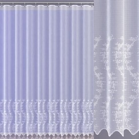 Gyönyörű finom hímzett enzo függöny fehér 300 cm magas Wirta