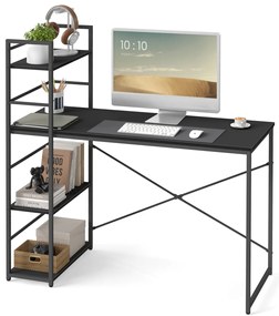 Íróasztal MAX 4.0 SONOMA polccal 120x44 cm, fekete