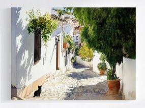 Vászonkép Canvas Tájkép Város Dél Utca Fekete Macska 80x60