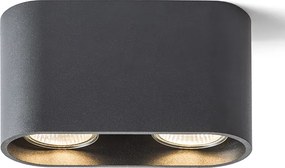 RENDL MANTOVA II stropní matná černá 230V LED GU10 2x7W
