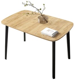 Széthúzható étkezőasztal 130 cm Grospan S 130x80 (arany craft tölgy + fekete) (4-6 fő részére). 1105346