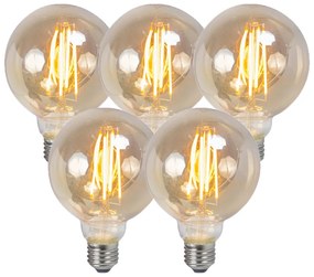 5 db-os készlet E27 szabályozható LED izzószál füstös izzó 5W 450lm 2200K