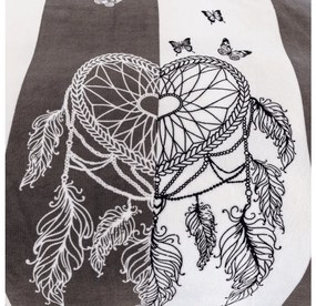 Mikroplüss ágyneműhuzat szett TIRSO szürke-fehér + mikroplüss lepedő SOFT 90x200 cm fehér, egyszemélyes ágyra