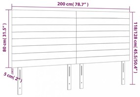 4 db világosszürke szövet fejtámla 100x5x78/88 cm