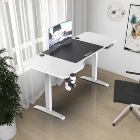 [pro.tec] Állítható magasságú asztal 73 - 118 cm Oxnard fehér