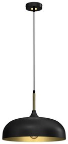 Csillár zsinóron LINCOLN 1xE27/60W/230V á. 35 cm fekete