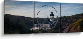 Karlstejn képe (órával) (90x30 cm)