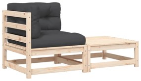 kerti sarokkanapé párnákkal és lábtartóval