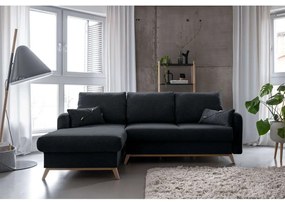 Scandic Lagom sötétszürke kinyitható sarokkanapé, bal oldali - Miuform