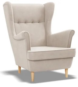 Uszak Mini fotel, bársony, bézs