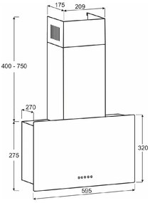 Almada 60 BL konyhai páraelszívó 65 W