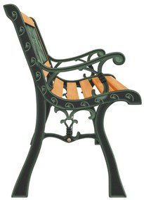 tömör fenyőfa és acél kerti pad 116 cm