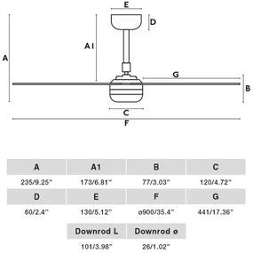 FARO 33823WT - Mennyezeti ventilátor MINI PUNT S barna/fekete átm. 90 cm WT + távirányító