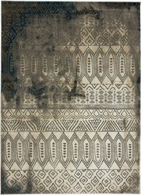 160x230 cm Kétszintes Szőnyeg Krém Szürke Azték