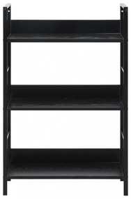 3 szintes fekete szerelt fa könyvespolc 60 x 27,6 x 90,5 cm