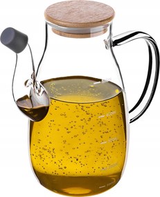 Üveg Kancsó Olaj Ecet Hőálló Tartály Mérőpohár 500ml Parafa