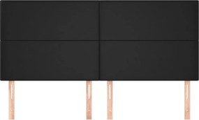 fekete műbőr fejtámla 200 x 5 x 118/128 cm