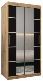 Ruhásszekrény 100 cm Verika 4 100 (artisan tölgy + fekete). 1064246