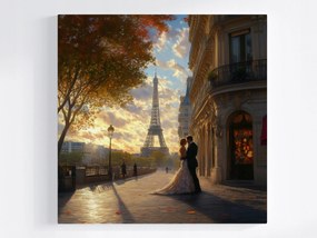 Poszter Párizs Város Eiffel-torony Pár Esküvő Szerelem 40x40
