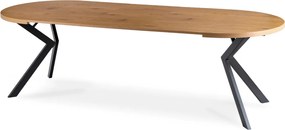 Kihúzható étkezőasztal 100–250 cm méretben, arany tölgy/fekete színben LUKAS