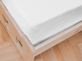 Jersey gyerek lepedő kiságyba fehér 70x140 cm