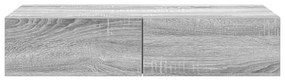 Falipolc fiókokkal szürke sonoma 80x33x17 cm műszaki fa
