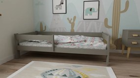 Ala fenyő gyerekágy szürke 80x160 + ajándék ágyrács