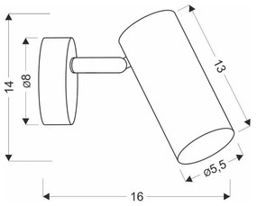 Fekete fém fali lámpa Colly – Candellux Lighting