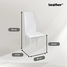 Tino NOVA Étkezőszék fehér textilbőr + fém - fehér