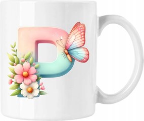 Pillangó bögre pillangó betű ábécé P fehér 330ml