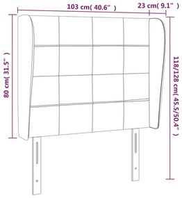 fekete szövet fejtámla szárnyakkal 103 x 23 x 118/128 cm