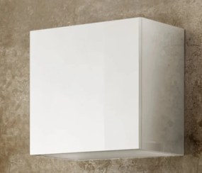 CITY egyajtós fali szekrény, fehér, magasfényű vázzal és előlapokkal