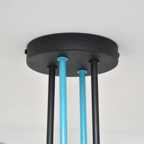 Felületre szerelhető csillár OXFORD 4xE27/15W/230V fekete/türkiz