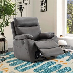 Szürke Vintage Szövet Elektromos Vezeték Nélküli Relax Fotel. TV-4094 GREY3