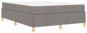 Boxrugós ágy matracmal Taupe és fehér 160 x 200 cm szövet
