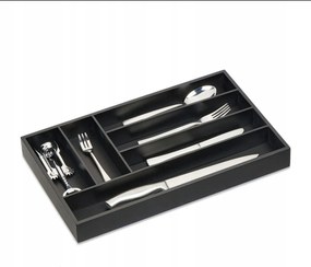 Bambusz Evőeszköztartó Fekete, Állítható Rendszerező