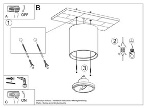 Fehér mennyezeti lámpa ø 14,5 cm Roxa – Nice Lamps