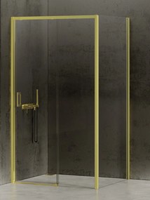 New Trendy Prime Light Gold zuhanykabin 150x100 cm négyszögletes arany fényes/átlátszó üveg K-1487