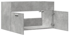betonszürke szerelt fa mosdószekrény 80 x 38,5 x 46 cm