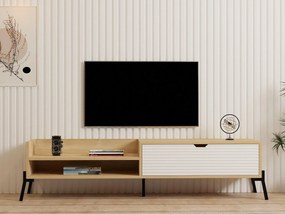 TV asztal/szekrény Momido (zafír tölgy + fehér) . Akció -31%. 1095439