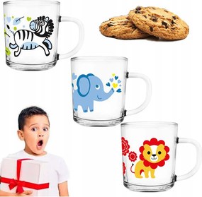 Bögre szett gyerekeknek 220ml kis poharak 3 db-os szett Állatok