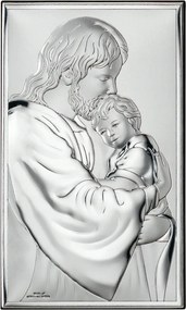 Jézus kép modern ezüst Méret: 12x20 cm