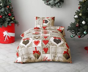 FLANEL karácsonyi mintájú ágyneműhuzat I LOVE YOU 140X200 cm