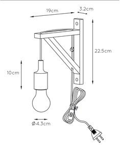 Lucide 08208/01/31 - Fali lámpa FIX WALL 1xE27/60W/230V fehér