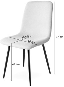 Étkező szett 1 + 4, CITY asztal 110x75 cm artisan tölgy + krémszínű RIFT étkezőszék fekete lábakkal