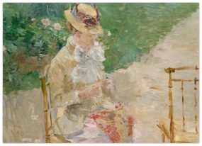 Kép - Berthe Morisot, Young Woman Knitting, reprodukciók (70x50 cm)